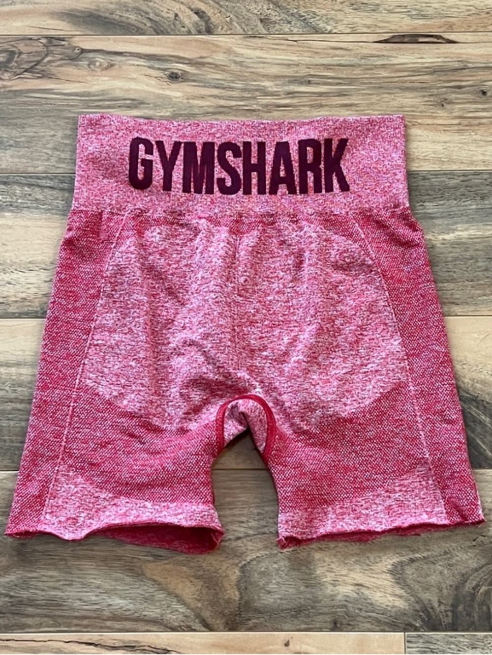 Gymshark Women’s XS Pink Marl Cutoff Biker Shorts High Waist Gym Workout 5”